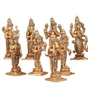 Pure Brass Vishnu Dashavatar Idol Set | 4.5" Superfine Collection | 2.5kg Sacred Masterpiece | Complete Avatar Series | Jaipurio